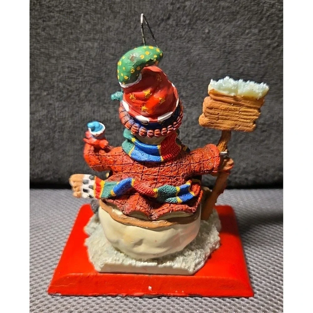 Snowman Cast Iron Base Stocking Hanger Christmas Decor